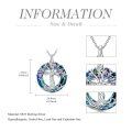 TOUPOP Sterling Silver Blue Crystal Tree Of Life Birthstone Necklace-0-5