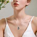 wholesale 925 Sterling Silver Natural Moonstone Mermaid Teardrop Pendant Necklace for Women Girls-0-1