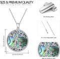 wholesale 925 Sterling Silver Abalone Shell Mother & Child Tree of Life Pendant Necklace-0-5