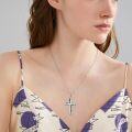 wholesale 925 Sterling Silver Abalone Shell Inlay Cross Pendant Necklace for Women and Men-0-1