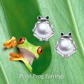 wholesale  Sterling Silver Moonstone Cat Frog Fox Axolotl Panda Cow Monkey Stud Earrings -0-9