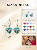 wholesale 925 Sterling Silver Birthstone 12 Constellations Heart Dangle Earrings-0-3
