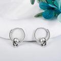wholesale 925 Sterling Silver Skull Rose Hoop Earrings Oxidized Silver Gothic Punk Jewelry-0-1