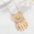 wholesale White/Yellow/Rose Gold Dreamcatcher Necklace with Birthstone – Adjustable Chain, Hypoallergenic, Elegant Gift for Women-0-1
