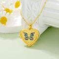 wholesale S925 Sterling Silver Butterfly Heart Locket Necklace with Glue Craftsmanship – Hypoallergenic, Fashionable Gift for Women-0-2
