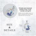 wholesale 925 Sterling Silver Crescent Moon & Blue Whale Charm Necklace for Women's Gifts-0-2