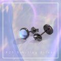 wholesale 925 Sterling Silver Black Plated Blue Opalite Round Stud Earrings for Sensitive Ears-0-1