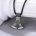 wholesale 925 Sterling Silver Nordic Mjolnir Pendant with Celtic Knots and Vegvisir Compass Design - Viking Thors Hammer Amulet Necklace for Men & Women -0-1
