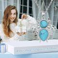 wholesale 925 Sterling Silver Turquoise Bee Pendant Necklace Bee Jewelry Gift for Women-0-4