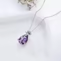 TOUPOP Sterling Silver Rose Crystal Birthstone Necklace, 18+2 Inch-0-5