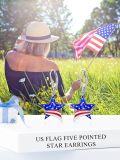 wholesale 925 Sterling Silver American Flag Star Drop Dangle Leverback Earrings for Women Girls USA Patriotic  4th July Independence Day Accessories-0-5