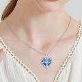 wholesale 925 Sterling Silver Tree of Life Necklace with Cubic Zirconia & Blue Crystal, I Love You Gift for Women-0-5