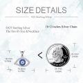wholesale 925 Sterling Silver Evil Eye Crystal Blue Stone Pendant Necklace for Women-0-2
