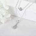 wholesale 925 Sterling Silver Enamel Tennis Ball Racket Pendant Necklace Platinum Plated For Women-0-3