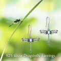 wholesale 925 Sterling Silver Turquoise Dragonfly Drop Earrings for Women-0-4