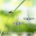 wholesale 925 Sterling Silver Turquoise Dragonfly Drop Earrings for Women-0-4