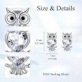 wholesale 925 Sterling Silver Blue Austrian Crystal Owl Stud Earrings-0-21