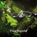 TOUPOP Sterling Silver Stone Cute Animal Link Bracelet Wolf Frog Sea Turtle-0-2