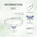 wholesale 925 Sterling Silver Blue Crystal Dragonfly Ankle Anklet for Women's Gifts-0-3