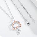 wholesale 925 Sterling Silver Double Heart with Number 21 Charm Pendant Necklaces Gifts for Women and Girls-0-2