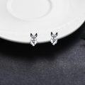 wholesale 925 Sterling Silver French Bulldog Stud Earrings for Women - Cute Dog-0-2