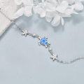 wholesale 925 Sterling Silver Blue Opal Sea Turtle & Starfish Charm Anklet for Women Girls Beach  7 Adjustable Chain Length-0-1