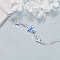 wholesale 925 Sterling Silver Blue Opal Sea Turtle & Starfish Charm Anklet for Women Girls Beach  7 Adjustable Chain Length-0-1