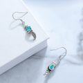 wholesale 925 Sterling Silver Turquoise Feather Drop Boho Earrings for Women-0-3
