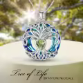 TOUPOP Sterling Silver No Gemstone Tree Of Life Birthstone Necklace-0-2