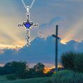 wholesale TOUPOP Birthstone Cross Necklace For Women 925 Sterling Silver Heart Cross Pendant Necklace I Love You Jewelry Anniversary Birthday Christmas Gifts For Her Mom Wife Girlfriend -0-3