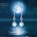wholesale 925 Sterling Silver Blue Moonstone Round Drop Earrings Gift for Her-0-2