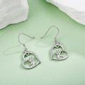 wholesale 925 Sterling Silver Dalmatian Love You Forever Heart Drop Earrings Gift for Women-0-1