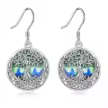 wholesale 925 Sterling Silver Celtic Tree Of Life Abalone Shell Drop Earrings-0-0