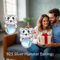 wholesale 925 Sterling Silver Cat Face Moonstone Stud Earrings for Women Girls -0-2
