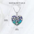 wholesale 925 Sterling Silver Heart-Shaped Blue and Green Enamel Tree of Life Pendant Necklace for Women & Girls - Family Love s-0-4
