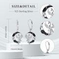 wholesale 925 Sterling Silver Phoenix Bird Drop Earrings with Black Crystal Accents-0-1