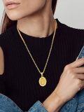wholesale 925 Sterling Silver & 24K Gold Plated Virgin Mary Medal Pendant Necklace for Men and Women-0-3