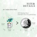 wholesale 925 Sterling Silver Frog with Crown and Butterfly Charm Necklace - Cute Animal Lovers Gift for Her-0-4