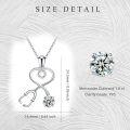 wholesale 925 Sterling Silver Gold Moissanite Diamond Pendant - 1.0ct Round D-F VVS, Stethoscope Necklace for Medical Professionals-0-2