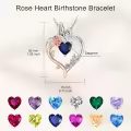 TOUPOP Sterling Silver Sapphire Rose Heart Butterfly Pendant Necklace-0-4