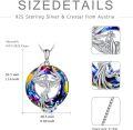 wholesale Sterling Silver Crystal Phoenix Pendant Necklace for Women - Rhodium Plated-0-3