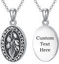 wholesale  Sterling Silver 12 Month Birth Flower Photo Locket Necklace Jewelry Gift -0-21