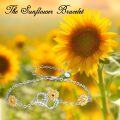 wholesale 925 Sterling Silver Sunflower Bracelet for Women Girlfriend with Box-0-2