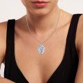 wholesale 925 Sterling Silver Saint Michael Archangel Turquoise Oval Pendant Necklace-0-3