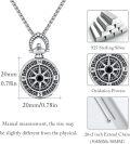 wholesale 925 Sterling Silver Compass Pendant Necklace for Men Women Graduation Inspirational -0-6