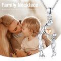 wholesale 925 Sterling Silver Mother And Son Heart Pendant Necklace-0-5