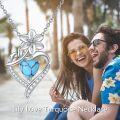 wholesale 925 Sterling Silver Turquoise Heart & Floral Pendant Necklaces for Women Gifts-0-4