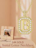 TOUPOP 14K Gold Moissanite Initial Letter Pendant Necklace-0-1