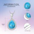 wholesale 925 Sterling Silver Teardrop Turquoise & Crystal Cremation Jewelry Keepsake Pendant with Funnel and Screwdriver Set-0-3
