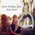 wholesale TOUPOP Sister Gifts From Sister Sterling Silver Heart Sisters Pendant Necklace Always My Sister Forever My Friend Jewelry Gifts For Women Friends Birthday Christmas Gifts -0-2
